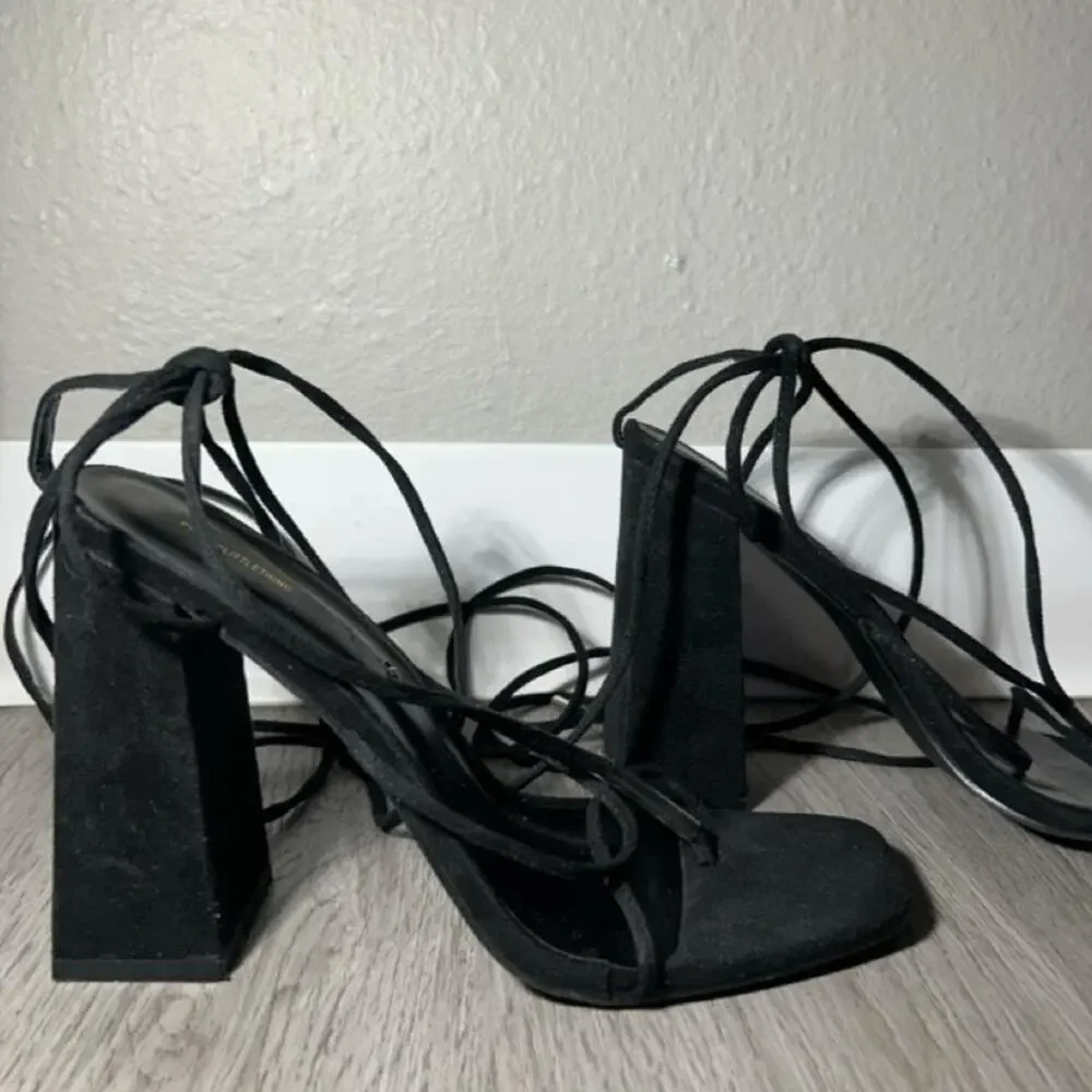 Pretty little thing black suede